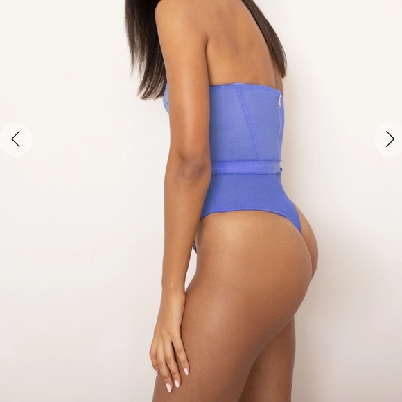NWT Agent Provocateur Florella Corset Bodysuit Cornflower 32D - Picture 2 of 12